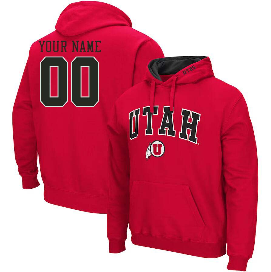 Custom Utah Utes Name And Number College Hoodie-Red - Click Image to Close